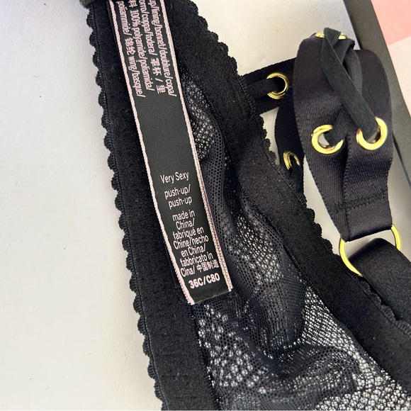 VICTORIAS SECRET VERY SEXY RING HARDWARE PUSH UP BRA SIZE 36C NWOT - Picture 10 of 16